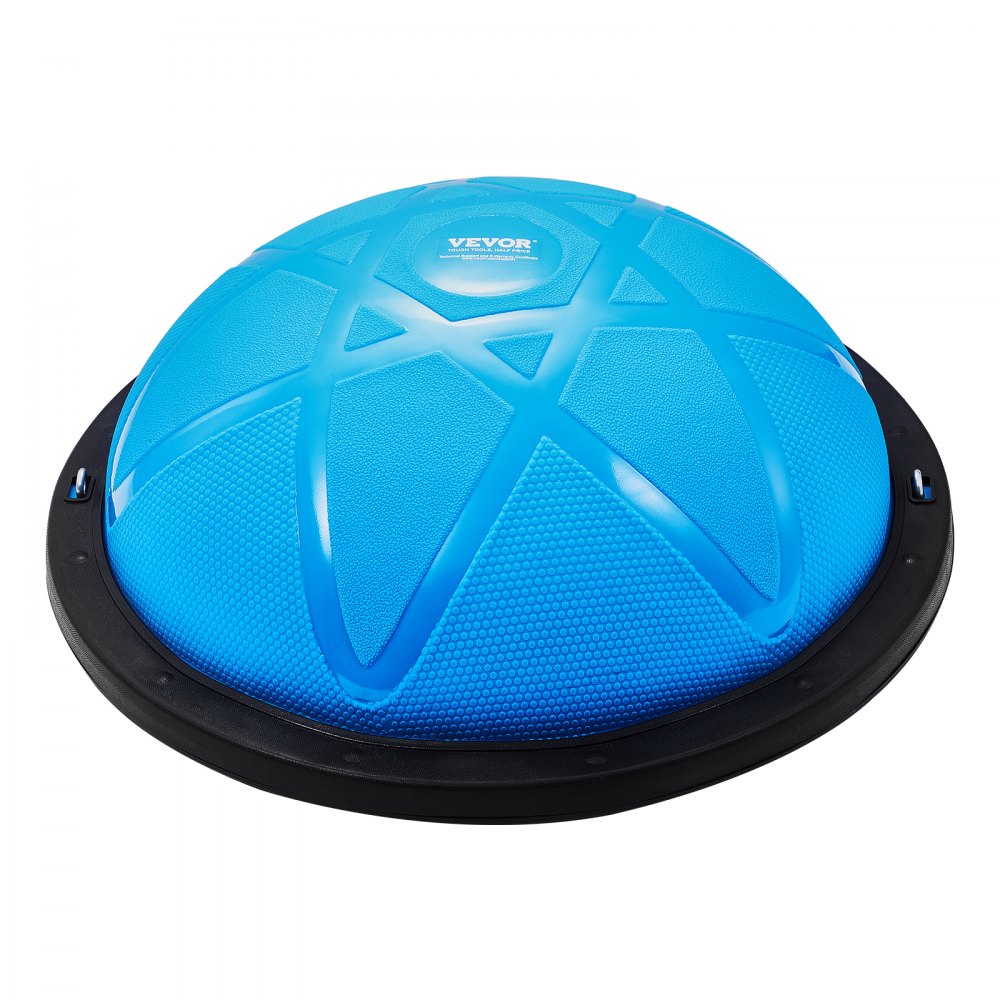 Pelota de entrenamiento de medio ejercicio VEVOR azul con superficie texturizada y base negra.