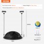 VEVOR Entrenador de Pelota de Ejercicio Medio, Entrenador de Pelota de Equilibrio de 580 x 200 mm de Capacidad de 300 kg con Bandas de Resistencia y Bomba, para Gimnasio en Casa de Cuerpo, Negro