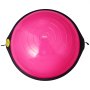 VEVOR Entrenador de Pelota de Medio Ejercicio, Entrenador de Pelota de Equilibrio de 660 x 200 mm de Capacidad de 680 kg con Bandas de Resistencia y Bomba de Pie, para Gimnasio en Casa, Color Rosa