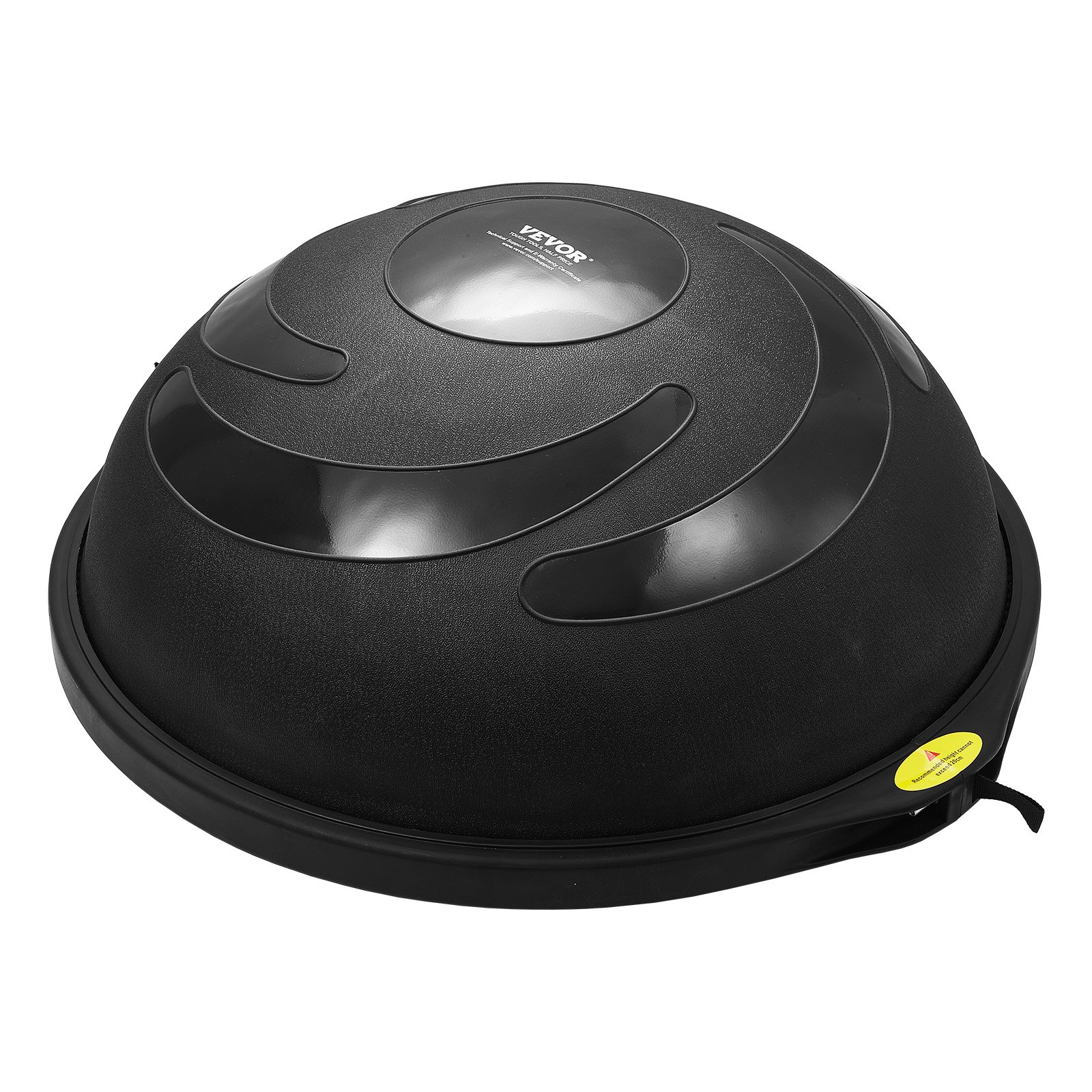 VEVOR Entrenador de Pelota de Medio Ejercicio, Entrenador de Pelota de Equilibrio de 660 x 200 mm de Capacidad de 680 kg con Bandas de Resistencia y Bomba de Pie, para Gimnasio en Casa, Negro