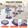 VEVOR Silla de Actividades con Cojín de Esponja para Niños de 7-14 Años Morado