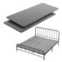 VEVOR Tablero de Litera de Cama de Tamaño King 2000 x 1880 mm, Listones de 38 mm con Tela Oxford 200D, Soporte de Colchón de Madera para Cama de Tamaño King, Fácil Montaje, 4 Piezas, Gris