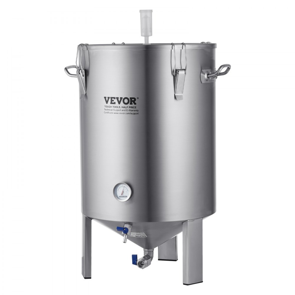 VEVOR Fermentador de Cerveza de 60L, Hervidor de Acero Inoxidable 304, Fermentador de Cubo de Cerveza para Elaboración de Cerveza, Suministros de Elaboración Casera con Base