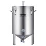 VEVOR Fermentador de Cerveza de 60L, Hervidor de Acero Inoxidable 304, Fermentador de Cubo de Cerveza para Elaboración de Cerveza, Suministros de Elaboración Casera con Base