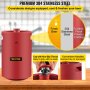 VEVOR Sistema de Mini Barril de Cerveza a Presión 8L Rojo Grifo de Cerveza de Acero Inoxidable 186x355mm Sistema de Dispensador de Cerveza de Regulador de Presión CO2 para Hogar Bar Fiesta Camping
