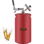 VEVOR Sistema de Mini Barril de Cerveza a Presión 8L Rojo Grifo de Cerveza de Acero Inoxidable 186x355mm Sistema de Dispensador de Cerveza de Regulador de Presión CO2 para Hogar Bar Fiesta Camping