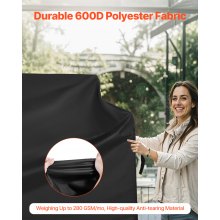 VEVOR Funda Impermeable para Parrilla de Exterior 1524 x 708 x 1120 mm Negro