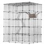 VEVOR Jaula Grande para Gatos de 4 Niveles de 1371 x 1041 x 1754 mm, Color Negro