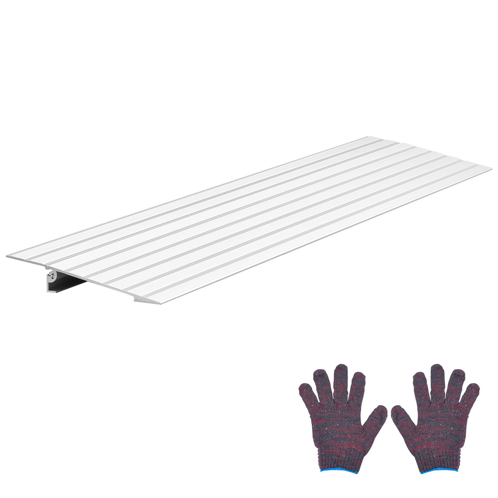 VEVOR Rampa de Umbral Elevación de 2,5 cm, Rampa de Aleación de Aluminio para Bordillos Entrada, Capacidad de Carga de 363 kg, para Sillas de Ruedas, Scooters, Sillas Eléctricas, Escaleras de Casa