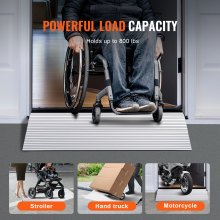 Rampa de umbral de aluminio VEVOR de 2" y 800 libras para sillas de ruedas y scooters