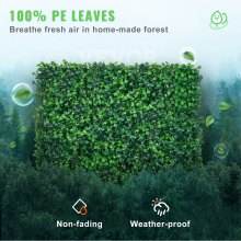 VEVOR Panel de boj Artificial, 12 Uds., 10 "X 10", tapete de pared para setos de césped para cerca