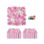 VEVOR Panel 3D de Flores Artificial para Pared 12 Piezas 38 x 38 cm Fondo de Pared con Flores Artificiales sin Costuras Instalación Fácil para Bodas, Hogar, Jardín, Fiestas, Decoración, Rosa