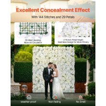 VEVOR Panel 3D de Flores Artificial para Pared 24 PCS 38x38cm para Boda, Blanco