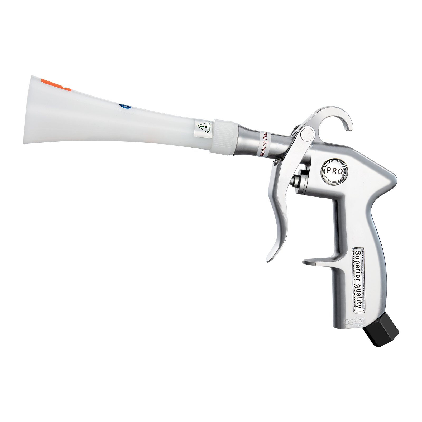 VEVOR Pistola de Limpieza Multifuncional para Automóviles, 80-160 PSI, con 2 Boquillas Giratorias 360°, Elimina Rápidamente la Suciedad y el Polvo de la Superficie, 100 mL/min, 240 x 140 x 40 mm