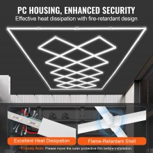 VEVOR Luces LED para Garaje 14 Cuadradas Luz de Techo de Taller Blanca Fría 88000 lm 6500 K Iluminación de Garaje de Bricolaje Súper Brillante para Sótano, Almacén, Salón de Belleza, Garaje