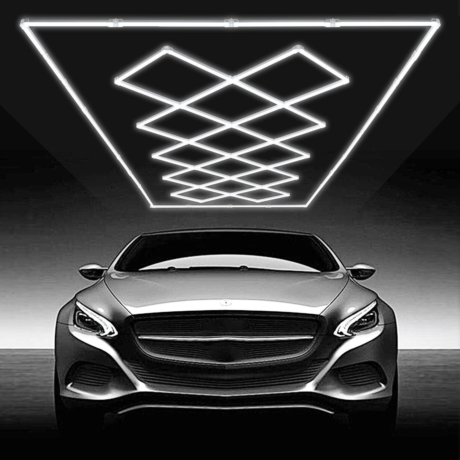 VEVOR Luces LED para Garaje 14 Cuadradas Luz de Techo de Taller Blanca Fría 88000 lm 6500 K Iluminación de Garaje de Bricolaje Súper Brillante para Sótano, Almacén, Salón de Belleza, Garaje