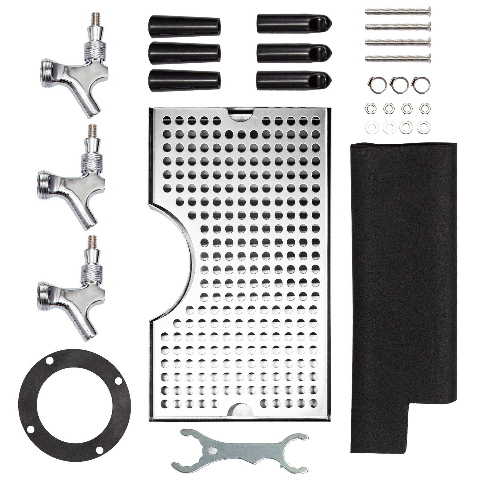 Vevor 14"x3" 3 Grifos Dispensador De Cerveza Torre Cerveza Con Bandeja De Goteo