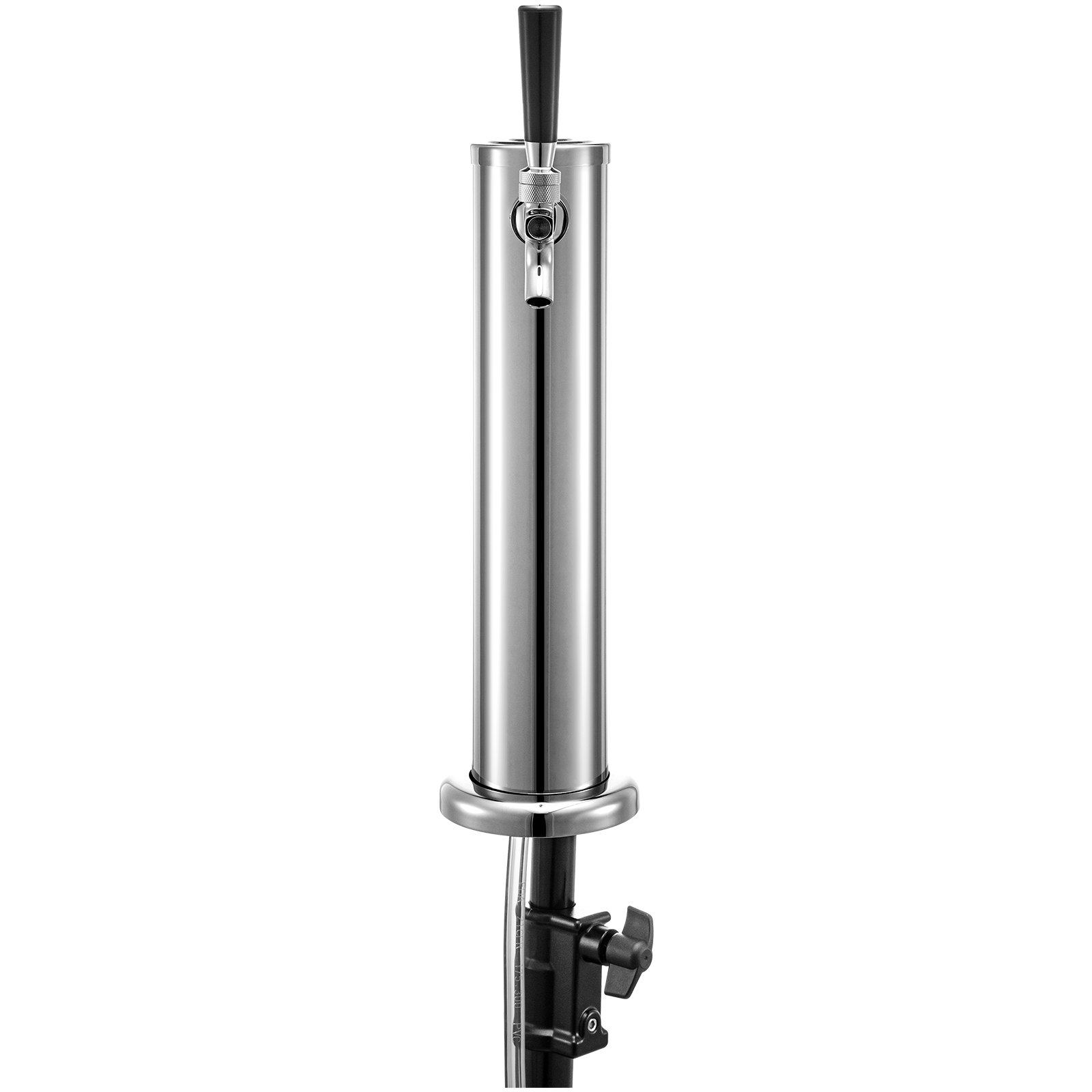 VEVOR Torre de Cerveza de Grifo Simple 360 x 76mm Torre de Barril de Cerveza Diámetro de Base 110mm Torre de Acero Inoxidable para Dispensar de Cerveza