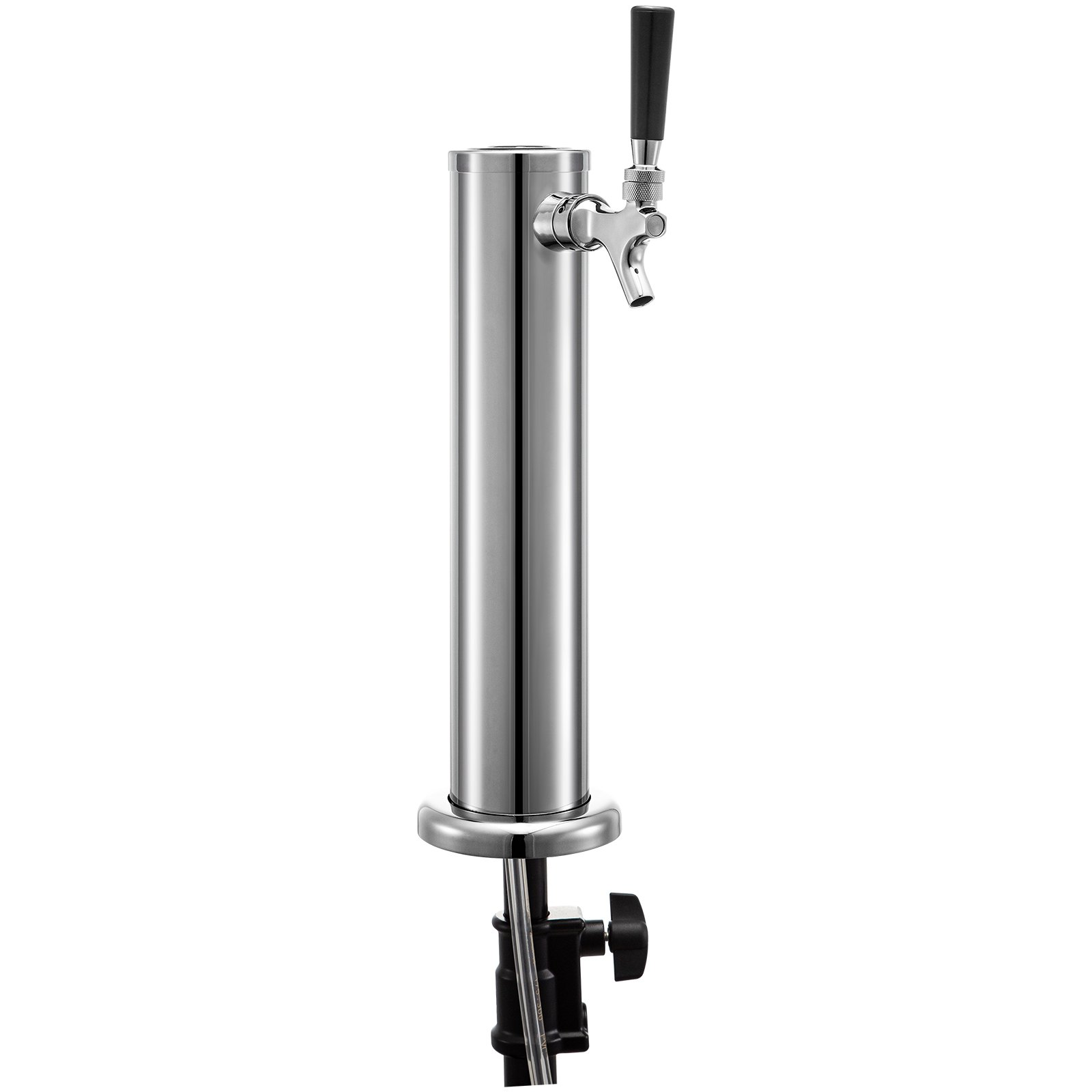 VEVOR Torre de Cerveza de Grifo Simple 360 x 76mm Torre de Barril de Cerveza Diámetro de Base 110mm Torre de Acero Inoxidable para Dispensar de Cerveza
