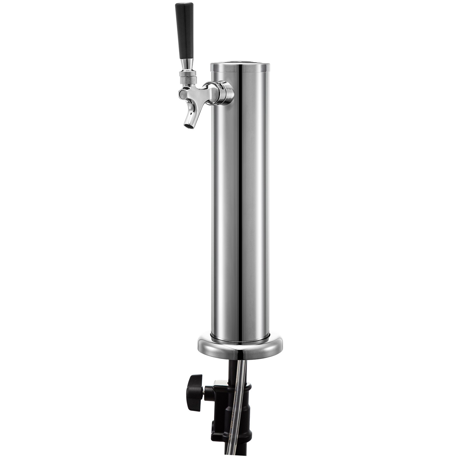 VEVOR Torre de Cerveza de Grifo Simple 360 x 76mm Torre de Barril de Cerveza Diámetro de Base 110mm Torre de Acero Inoxidable para Dispensar de Cerveza