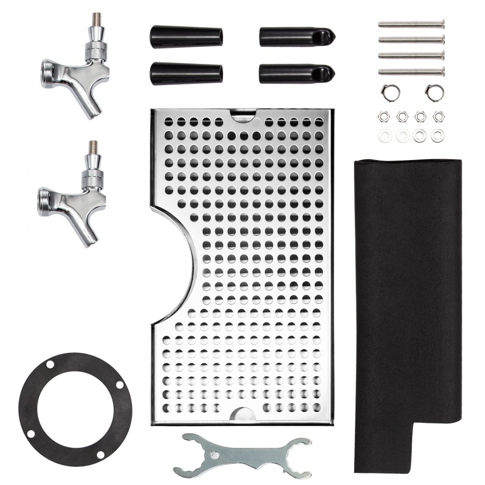 Vevor 14"x3" 2 Grifos Dispensador De Cerveza Torre Cerveza Con Bandeja De Goteo