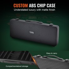 VEVOR Estuche de Póquer 500 Fichas de Póker de Clay y ABS 14g 40x3,3mm con 2 Barajas de Cartas Texas Holdem 1 Botón de Distribuidor y 2 Botones Ciegos para Juegos de Apuestas Blackjack Casino en Casa