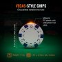 VEVOR Estuche de Póquer 500 Piezas Fichas de Póquer de Plástico 11,5 g 40 x 3,3 mm con 2 Barajas de Cartas 1 Botón de Distribuidor y 2 Botones Ciegos para Blackjack Texas Juegos de Azar Casino en Casa