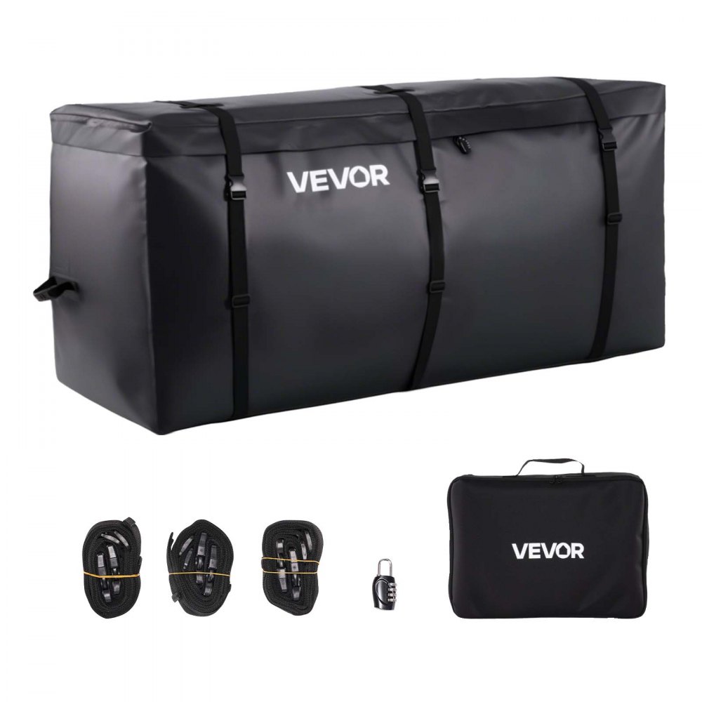 VEVOR luggage rack bag for trailer hitch made of waterproof 840D PVC (0.71 m³), luggage bag for storage on the loading area of trucks with reinforced straps for cars, SUVs and vans, black