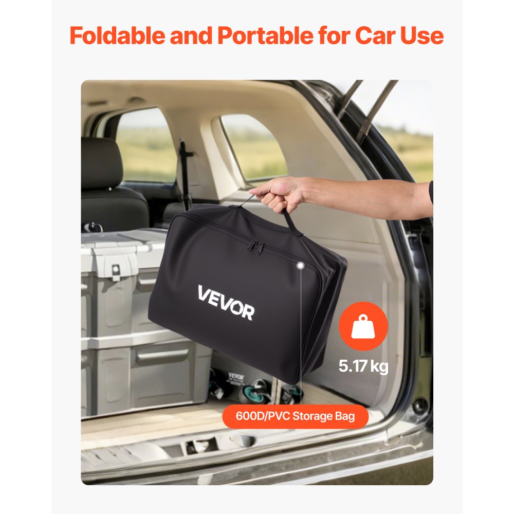 VEVOR luggage carrier bag for towbar made of waterproof 840D-PVC (0.85 m³), luggage bag for storage on the loading area of trucks with reinforced straps for cars, SUVs and vans, black