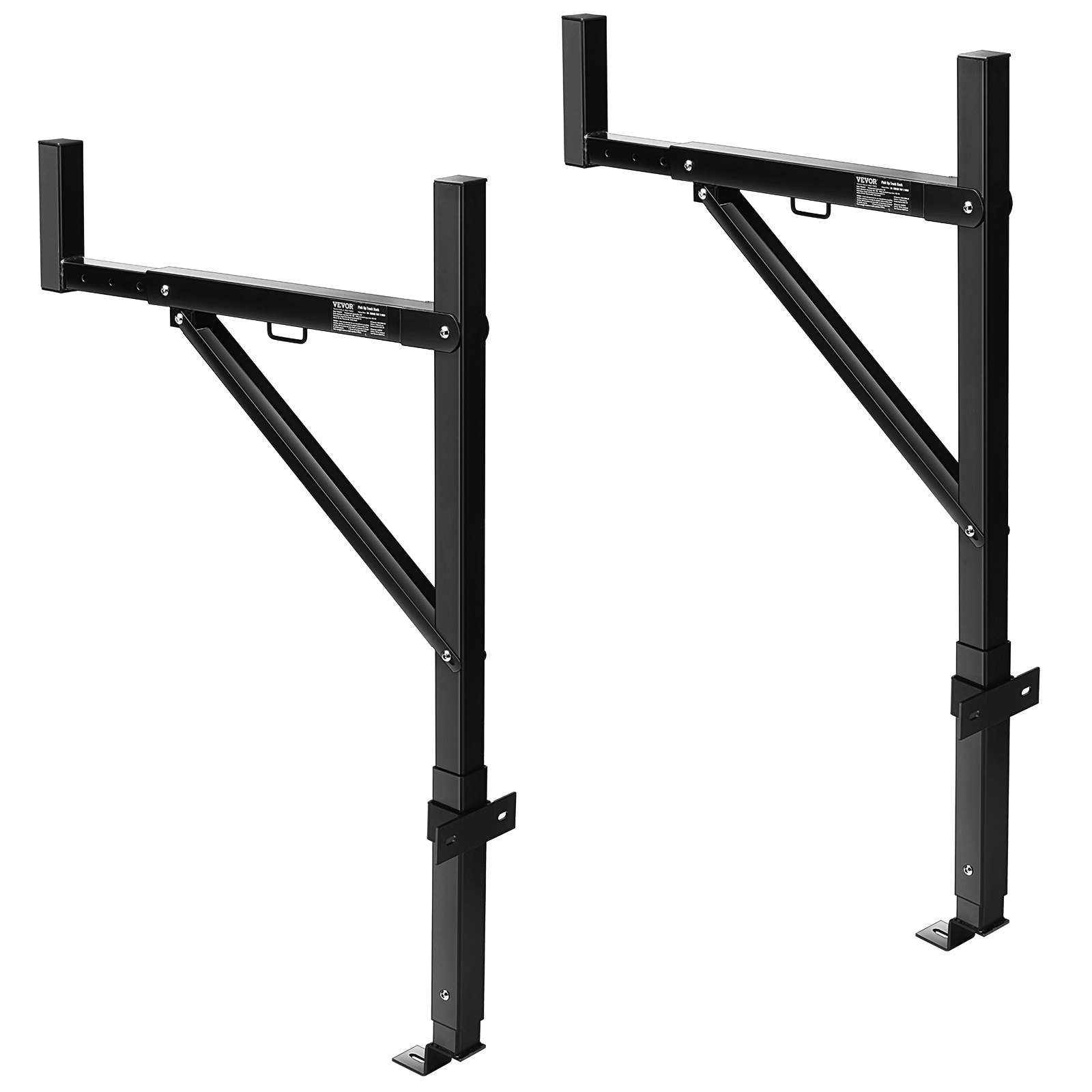 VEVOR Portaequipajes para Coche de Acero Barras Universales Carga de 113 kg Portaequipajes para Camiones Altura Ajustable de 98-110,8 cm Ancho de 490-870 mm para Kayak, Tabla de Surf, Madera, Escalera