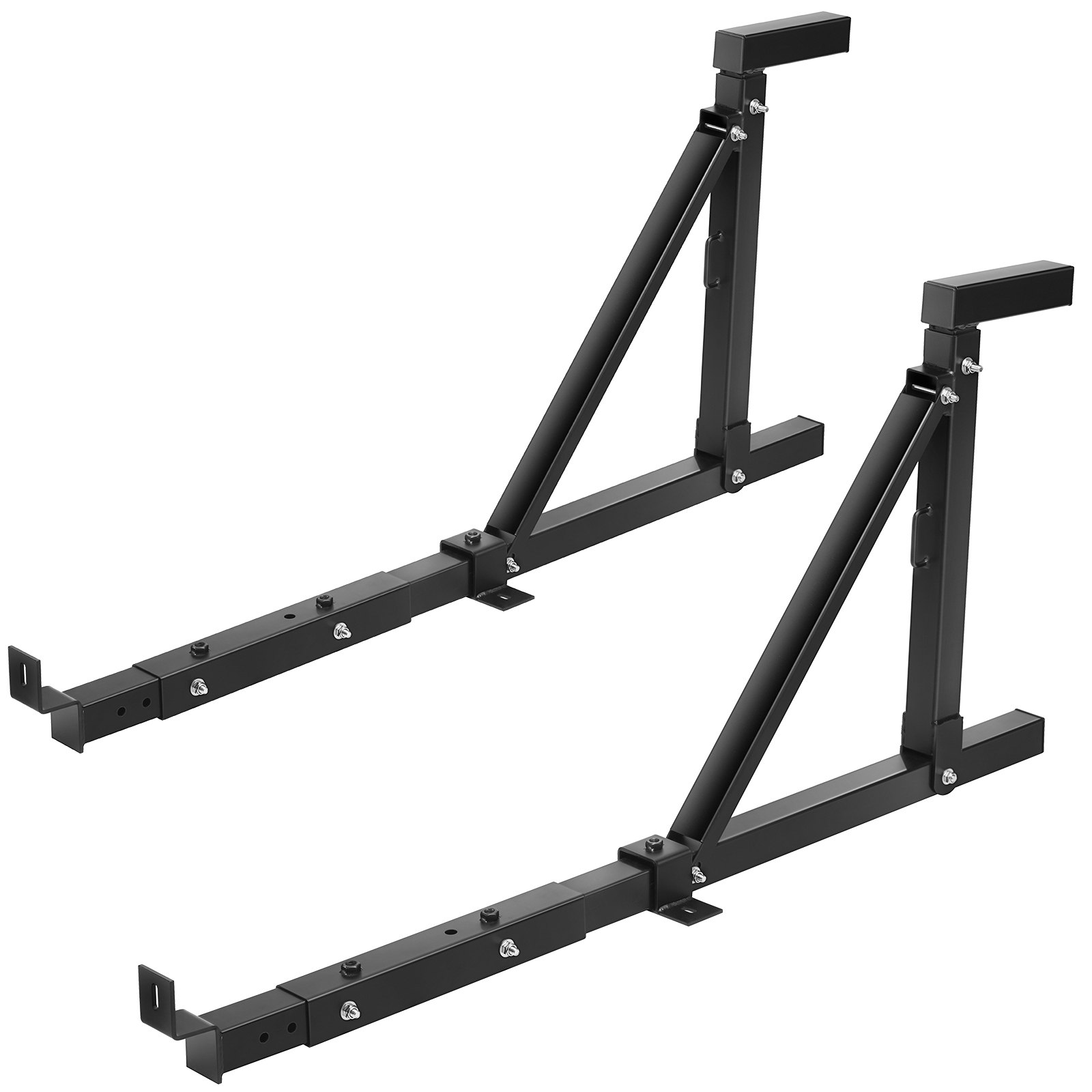 VEVOR Portaequipajes para Coche de Acero Barras Universales Carga de 113 kg Portaequipajes para Camiones Altura Ajustable de 98-110,8 cm Ancho de 490-870 mm para Kayak, Tabla de Surf, Madera, Escalera