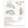 VEVOR Estructura de Escalada para Niños y Bebés, Gimnasio Montessori Plegable, con Cojín Tobogán Arco de Escalada Carritos de Madera, Triángulo Pikler, Juguete Aprendizaje para Niños, Madera y Azul