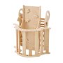 VEVOR Estructura de Escalada para Niños y Bebés, Gimnasio Montessori Plegable, Triángulo Pikler con Carritos de Madera Cojín Tobogán Arco de Escalada, Zona de Juego Interior para Niños, Color Natural
