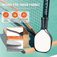 VEVOR Sistema de Red de Pickleball portátil, Red de tamaño Regulable de 673 cm, Marco de Metal Estable Resistente a la Intemperie y Red de PE Fuerte, Juego al Aire Libre con Bolsa, Raquetas y Pelotas