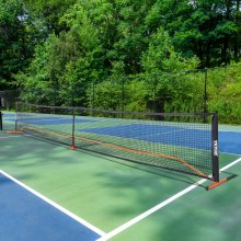 VEVOR Sistema de Red de Pickleball portátil, Red de tamaño Regulable de 673 cm, Marco de Metal Estable Resistente a la Intemperie y Red de PE Fuerte, Juego al Aire Libre con Bolsa, Raquetas y Pelotas