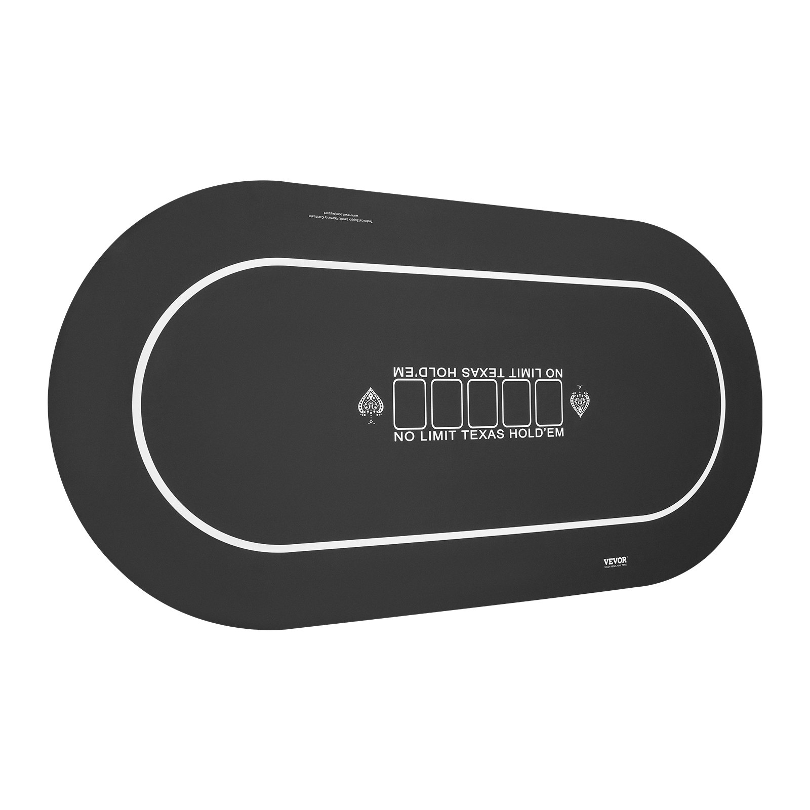 VEVOR Poker Mat, Poker Table Top, 180 x 90 cm, Poker Table Mat, 6-8 Players, Foldable Poker Table Top with Carrying Bag, Portable Poker Table Carpet for Poker Games, Poker Room, Oval, Black