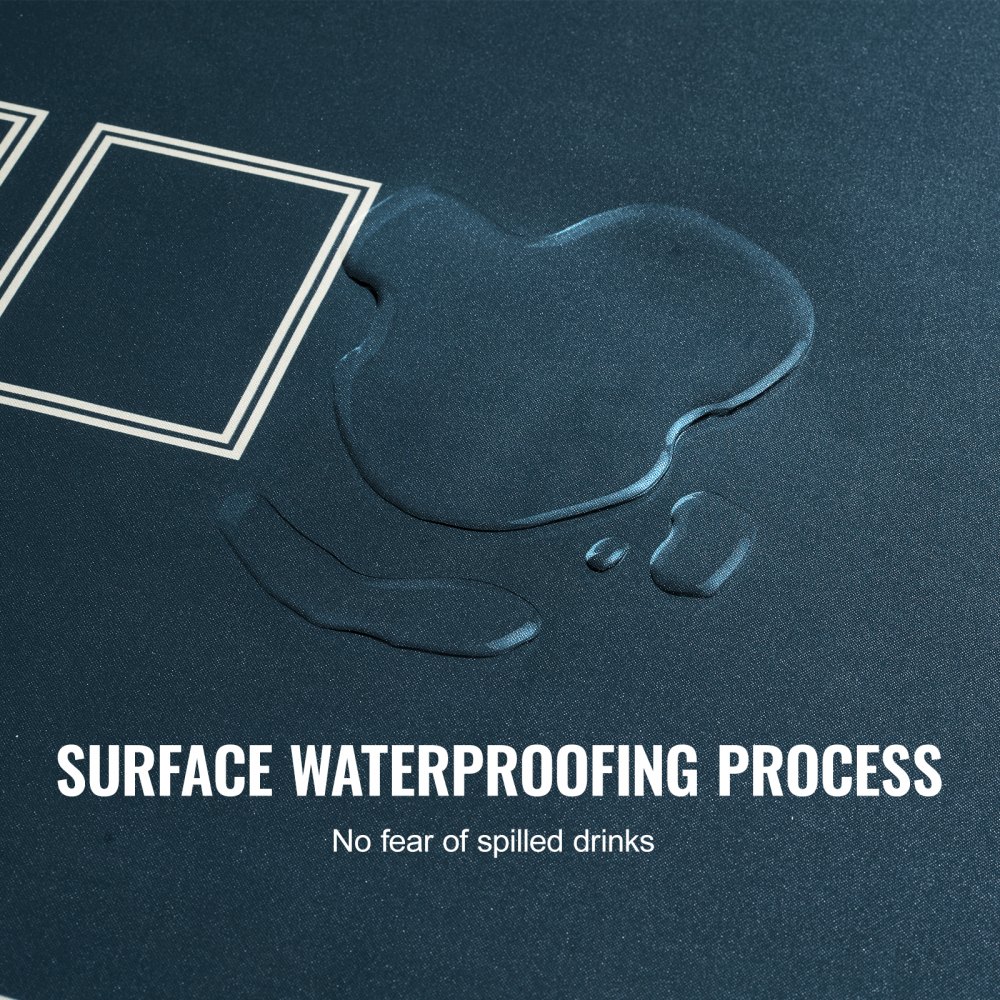 VEVOR Tapete de Mesa de Poker 180 x 90 cm Tablero de Mesa de Poker para 6-8 Jugadores con Bolsa de Transporte Alfombra de Póquer Impermeable para Juegos de Poker, Sala de Poker, Rectangular, Verde