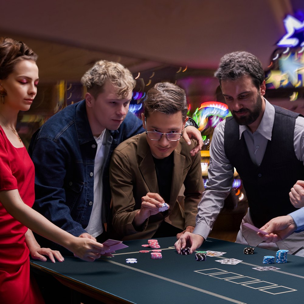 VEVOR Tapete de Mesa de Poker 180 x 90 cm Tablero de Mesa de Poker para 6-8 Jugadores con Bolsa de Transporte Alfombra de Póquer Impermeable para Juegos de Poker, Sala de Poker, Rectangular, Verde