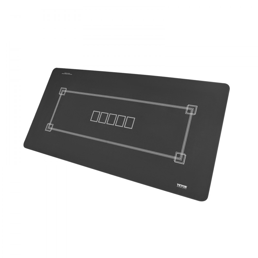VEVOR Tablero de Mesa de Poker 180 x 90 cm Tablero de Poker para 6-8 Jugadores con Bolsa de Transporte Alfombra de Póquer Impermeable para Juegos de Poker, Sala de Poker, Rectangular, Negro