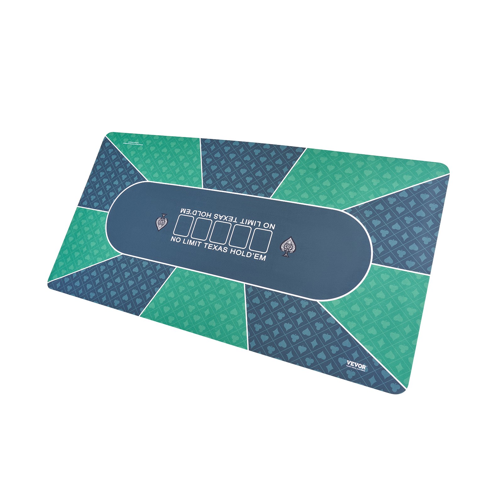 VEVOR Tapete de Mesa de Poker Tablero de Mesa de Poker para 6-8 Jugadores con Bolsa de Transporte Alfombra de Póquer Impermeable para Juegos de Poker, Sala de Poker, Rectangular 180 x 90 cm, Verde