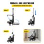 VEVOR Carrito de Mano para Escaleras 330 lbs (150 kg), Carretilla Escaladora Plegable de Acero, con Mango Ajustable de 1145 - 730 mm, Carro para Subir Escaleras con 6 Ruedas de Goma Sólidas y Estables