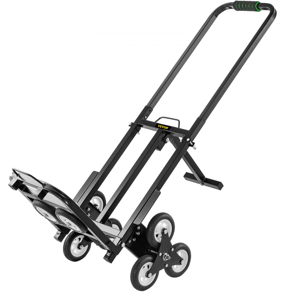 VEVOR Carrito para Escaleras Plegable Capacidad de 330 lbs (150 kg), Carretilla de Mano Portátil para Escalera con Mango Ajustable de 1145-730 mm, de Acero, Carro de Transporte Elevada Estable