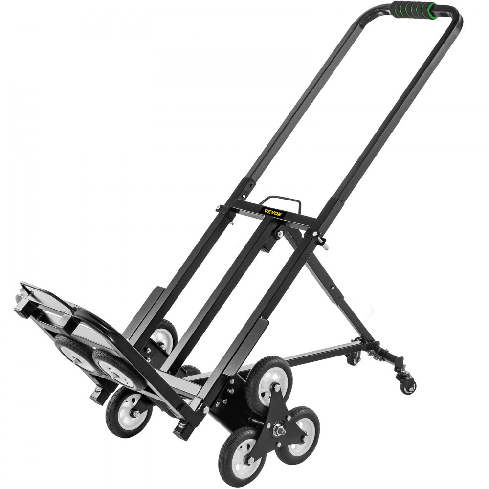 VEVOR Carretilla de Mano Portátil para Escalera de 330 lbs, Carro de Acero para Escaleras con Mango Ajustable de 1145-730 mm con 6 Ruedas