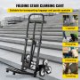 VEVOR Carro para Escaleras de 460 lbs (209 kg) Portátil, Carretilla Manual Plegable 6 Ruedas de Goma Estables, Carrito de Transporte Elevada con Mango Ajustable 1145 - 730 mm con Cuerda de Sujeción
