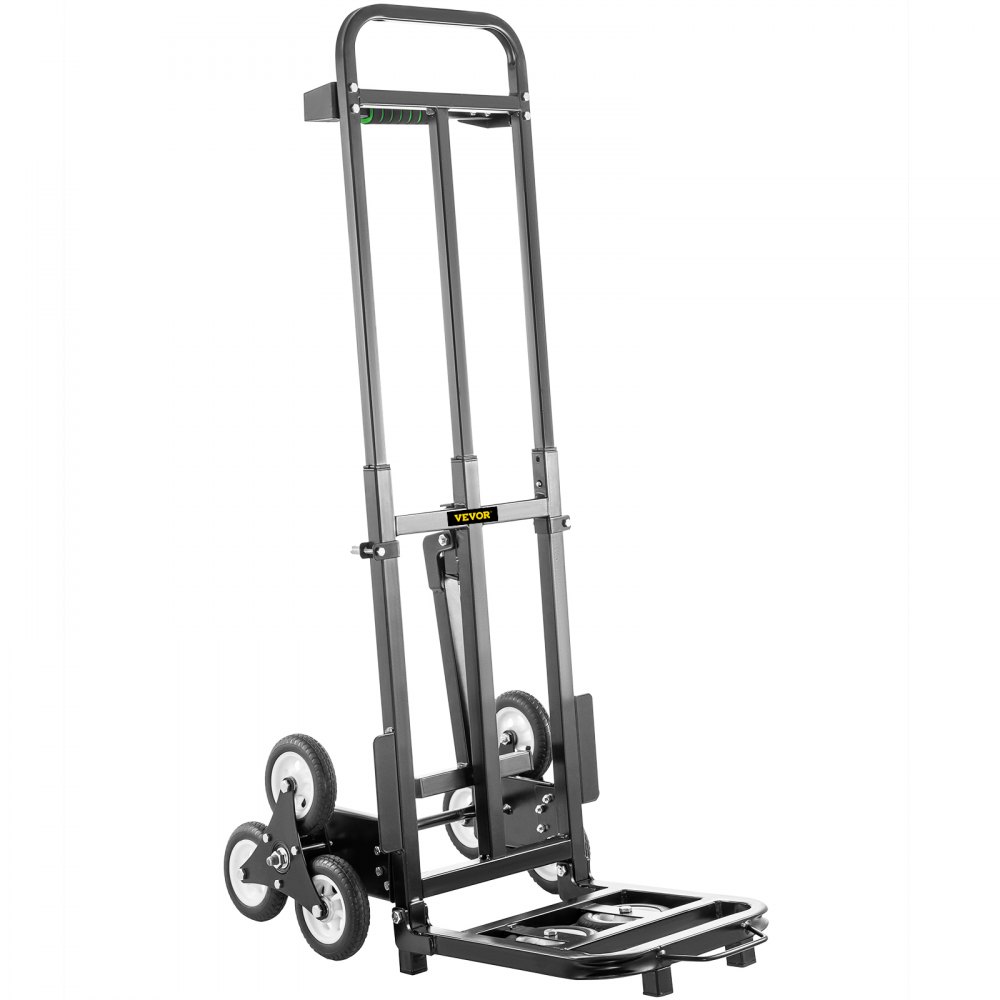 VEVOR Carretilla de Mano Portátil para Escaleras con Mango Ajustable 1145 - 730 mm, Carro para Escaleras Acero Plegable Capacidad de 460 lbs (209 kg), Carrito Compra Escalera con Ruedas Estables