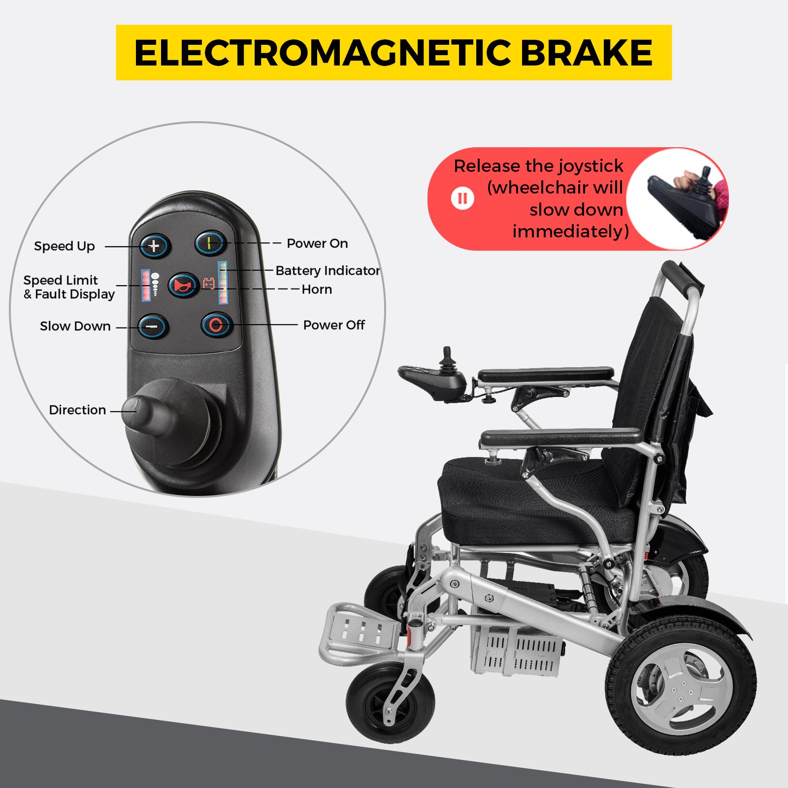 VEVOR Silla de Ruedas Eléctrica Plegable 6 km/h de Velocidad, Silla con Ruedas 28 kg Aleación de Aluminio, Silla de Ruedas Ligera Recargable para Adultos, Motor 250 W x 2 PCS con Cargador de Batería
