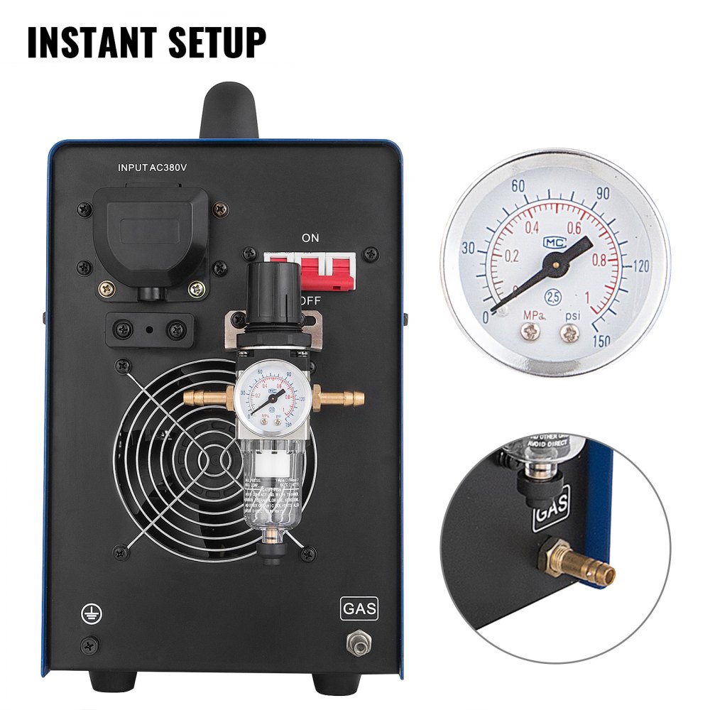 Cortador De Plasma Inverter Portátil Con Manómetro Impermeable 380v 70a 25mm