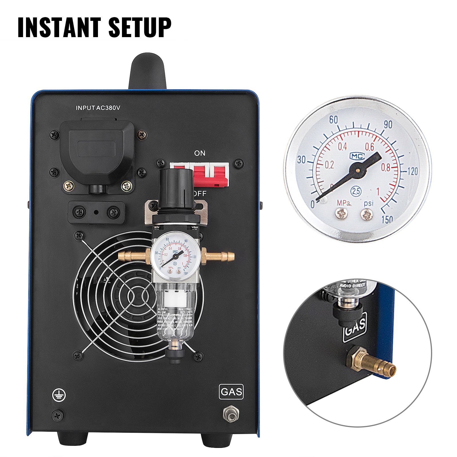 Cortador De Plasma Inverter Portátil Con Manómetro Impermeable 380v 70a 25mm