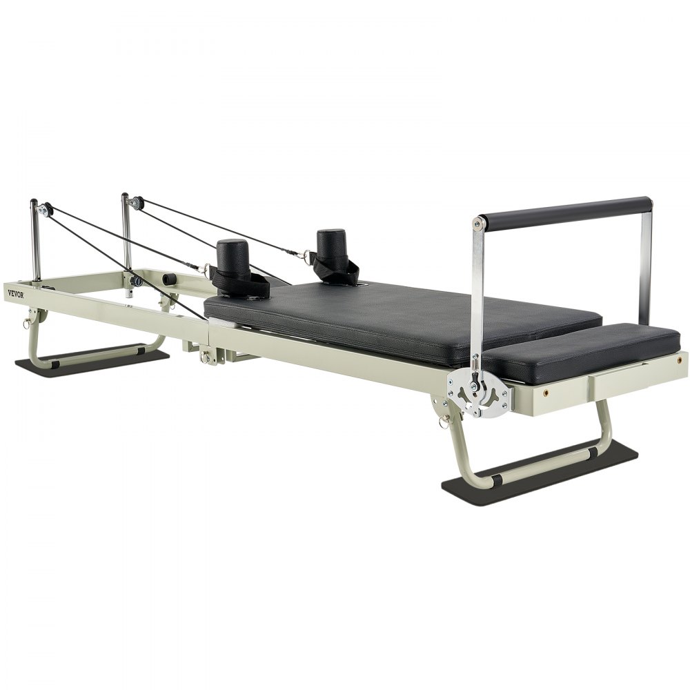 VEVOR Reformer de Pilates Plegable Máquina de Pilates para Gimnasio en Casa Equipo de Pilates Doble Resistencia Resorte y Cuerda Reformador para Avanzados Principiantes Hasta 181,4kg, 252x62x77 cm