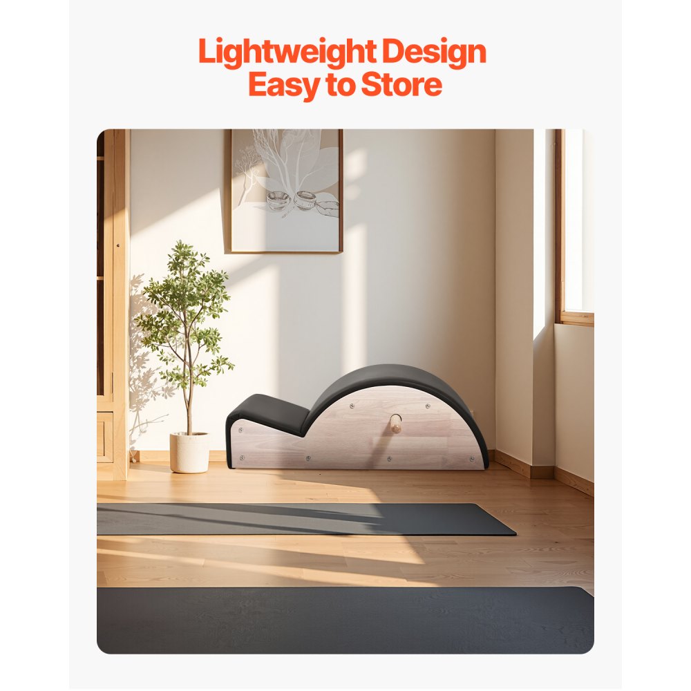 VEVOR Corrector de Columna Pilates, Accesorio de Yoga y Pilates para Gimnasio en Casa, Madera Caucho, para Ejercicios de Columna, Equilibrio, Fortalecimiento del Core, 930 x 420 x (800) x 330 mm